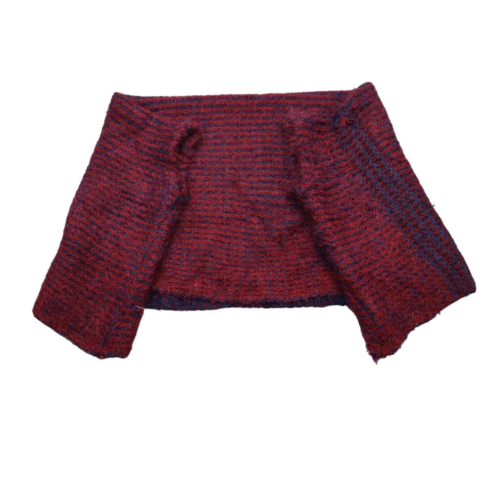 Codi Scarf Womens One Size Blue and Red Wool Knit Cowl Lightweight Simples Wash